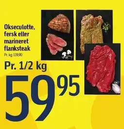 Føtex Okseculotte, fersk eller marineret flanksteak - Pr. 1/2 kg tilbud