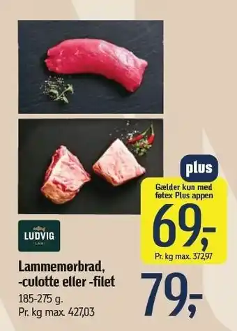 Føtex Lammemørbrad, -culotte eller -filet tilbud