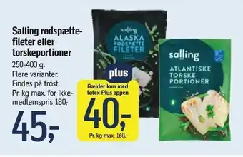 Føtex Salling rødspættefileter eller torskeportioner tilbud