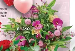 Bilka Håndbundet buket med 5 bundter blomster og grønt tilbud