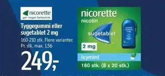 Føtex NICORETTE Tyggegummi eller sugetablet 2 kg tilbud