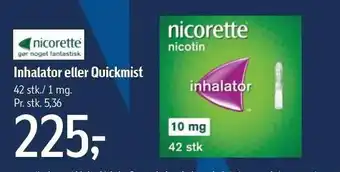 Føtex NICORETTE Inhalator eller Quickmist tilbud