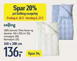 Føtex Spar 20% på Salling sengetøj tilbud