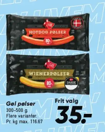 Bilka GOL pølser tilbud