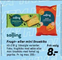 Bilka Salling Frugt- eller mini linsekiks tilbud