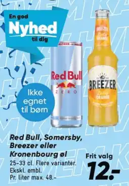 Bilka Red Bull, Somersby, Breezer eller Kronenbourg øl tilbud