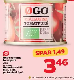 Netto ØGO økologisk tomatpuré tilbud