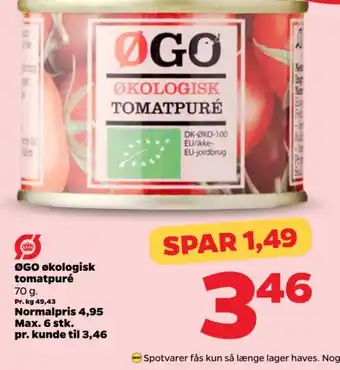 Netto ØGO økologisk tomatpuré tilbud