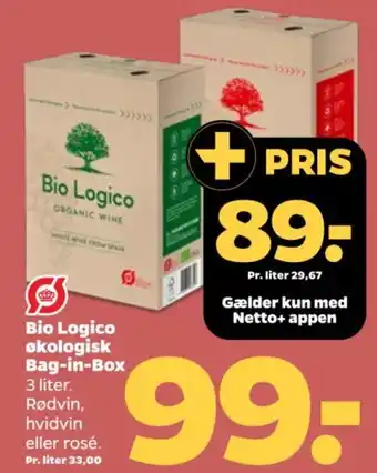 Netto Bio Logico økologisk Bag-in-Box tilbud