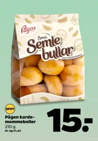 Netto Pågen karde- mommebollerPr. kg 71,43 . tilbud