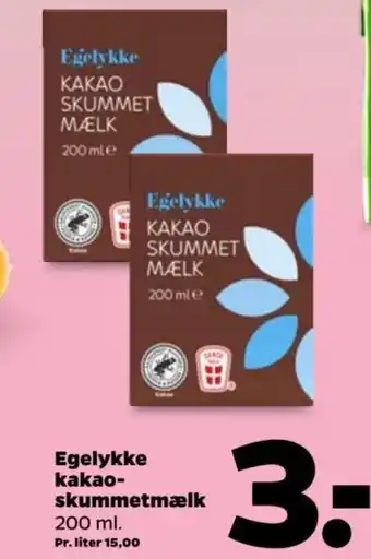 Netto Egelykke kakao- skummetmælk tilbud