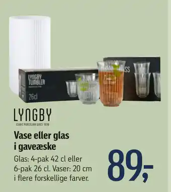 Føtex Vase eller glas i gaveæske tilbud