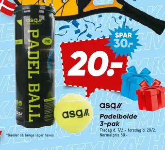 Bilka Padelbolde 3-pak tilbud