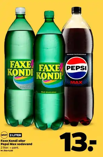 Netto Faxe Kondi eller Pepsi Max sodavand tilbud