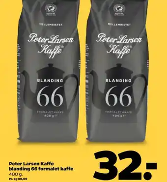 Netto Peter Larsen Kaffe blanding 66 formalet kaffe tilbud