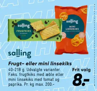 Bilka Frugt- eller mini linsekiks tilbud