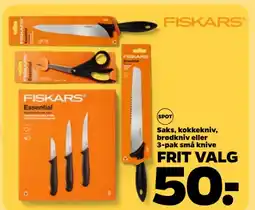 Netto Saks, kokkekniv, brødkniv eller 3-pak små knive tilbud