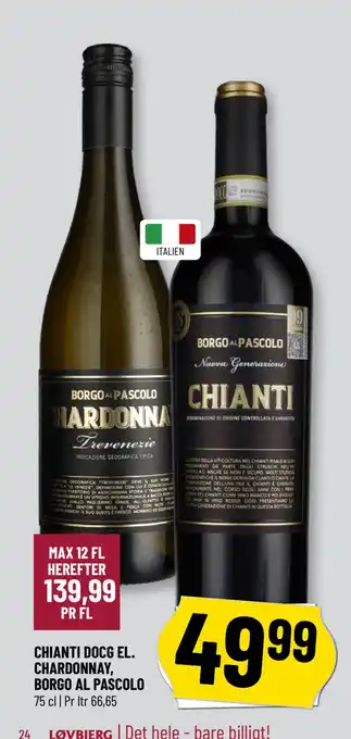 Løvbjerg CHIANTI DOCG EL. CHARDONNAY, BORGO AL PASCOLO tilbud