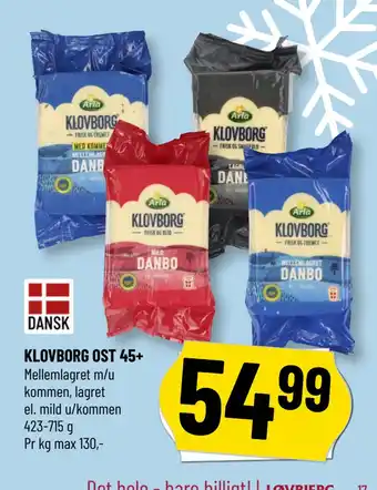 Løvbjerg KLOVBORG OST 45+ tilbud