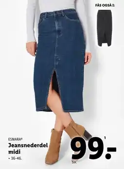 Lidl Jeansnederdel midi tilbud