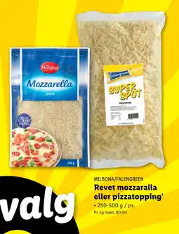 Lidl Revet mozzaralla eller pizzatopping tilbud