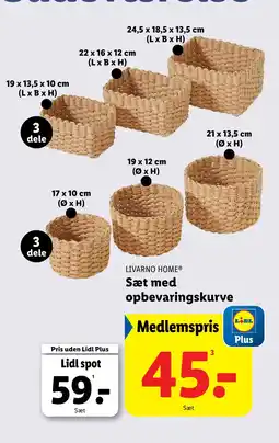 Lidl Sæt med opbevaringskurve tilbud