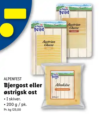 Lidl Bjergost eller østrigsk ost tilbud