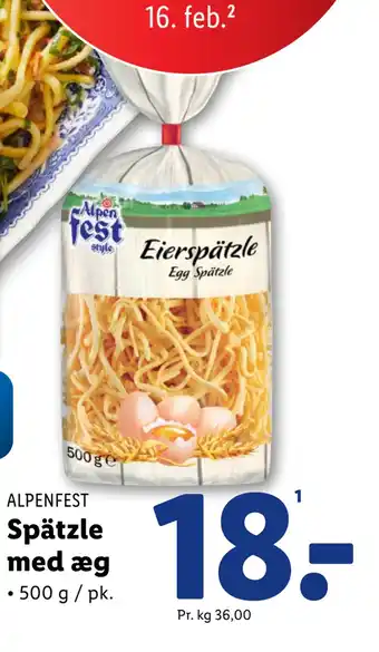 Lidl Spätzle med æg tilbud