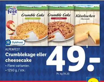 Lidl Crumblekage eller cheesecake tilbud