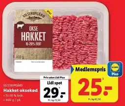 Lidl VILSTRUPGÅRD Hakket oksekød tilbud