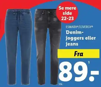 Lidl ESMARA/LIVERGY Denimjoggers eller jeans tilbud