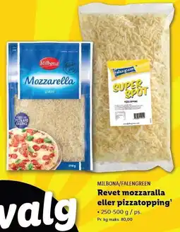 Lidl Revet mozzarella eller pizzatopping tilbud