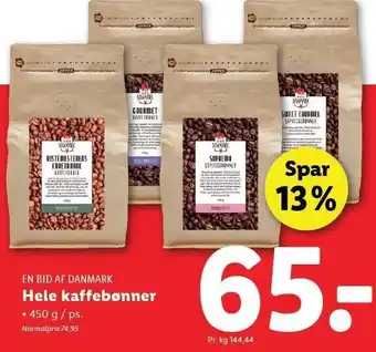 Lidl EN BID AF DANMARK Hele kaffebønner tilbud