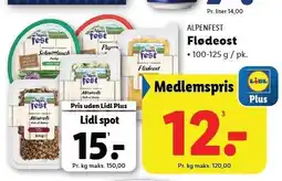 Lidl ALPENFEST Flødeost tilbud