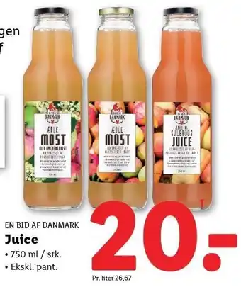 Lidl EN BID AF DANMARK Juice tilbud