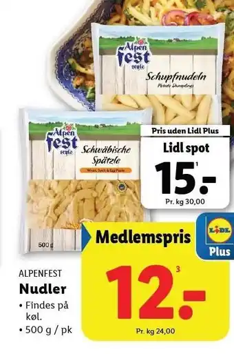 Lidl ALPENFEST Nudler tilbud