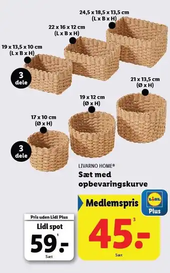 Lidl Sæt med opbevaringskurve tilbud