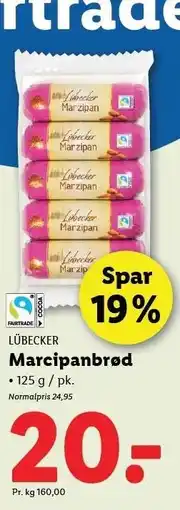 Lidl LÜBECKER Marcipanbrød tilbud