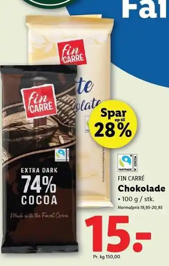 Lidl FIN CARRÉ Chokolade tilbud