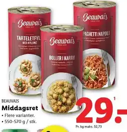 Lidl BEAUVAIS Middagsret tilbud