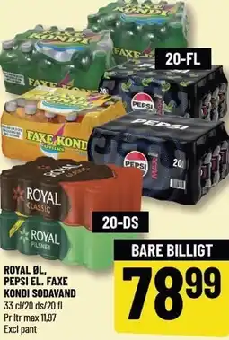 Løvbjerg ROYAL ØL, PEPSI EL. FAXE KONDI SODAVAND tilbud