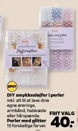 Netto DIY smykkesløjfer i perler eller Perler med glitter tilbud