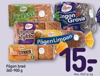 REMA 1000 Pågen brød 360-900 g tilbud