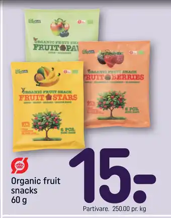 REMA 1000 Organic fruit snacks 60 g tilbud