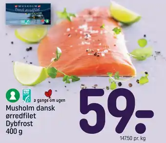 REMA 1000 Musholm dansk ørredfilet Dybfrost 400 g tilbud