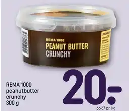 REMA 1000 REMA 1000 peanutbutter crunchy 300 g tilbud