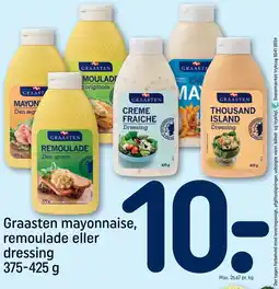 REMA 1000 Graasten mayonnaise, remoulade eller dressing 375-425 g tilbud