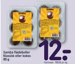 REMA 1000 Samba flødeboller Klassisk eller kokos 80 g tilbud