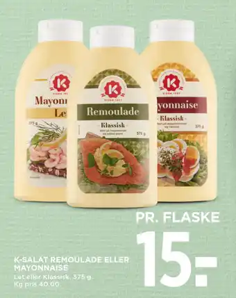 MENY K-SALAT REMOULADE ELLER MAYONNAISE tilbud