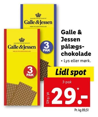 Let-Køb Galle & Jessen pålægschokolade tilbud